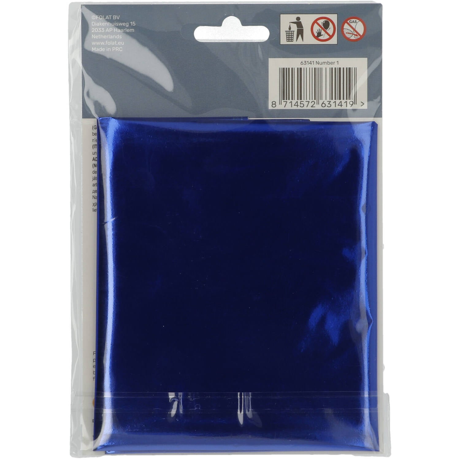 Cijfer Ballon 1 - Blauw - 86 cm