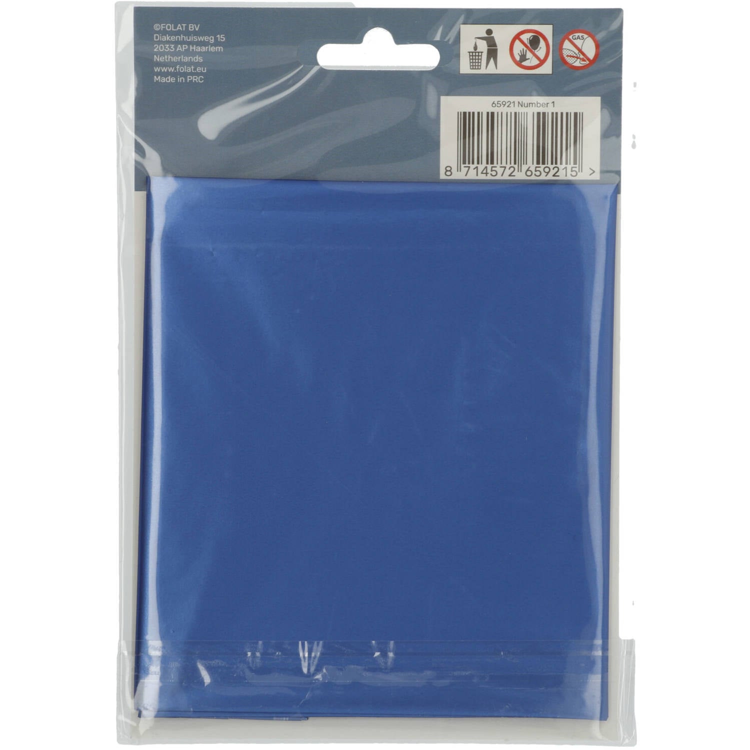 Cijfer Ballon 1 - Mat Blauw - 86 cm