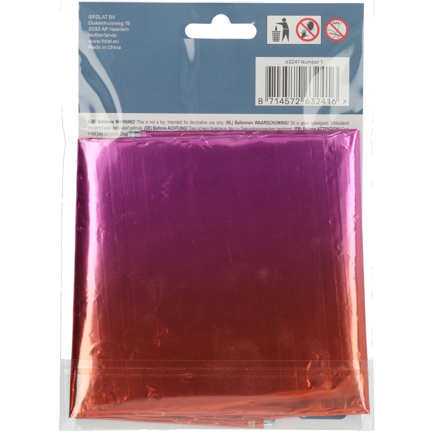 Cijfer Ballon 1 - Yummy Gummy - 86 cm