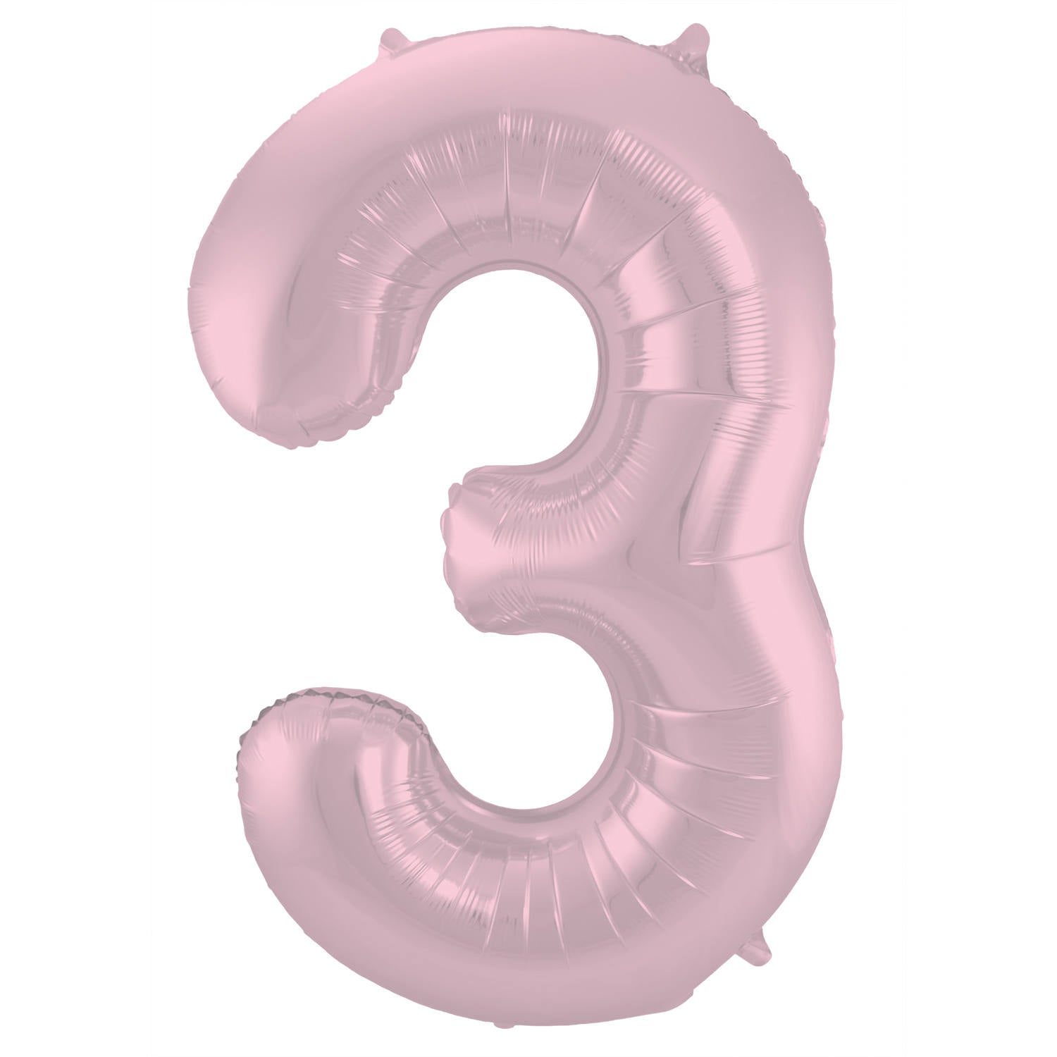 Cijfer Ballon 3 - Pastel Roze - 86 cm