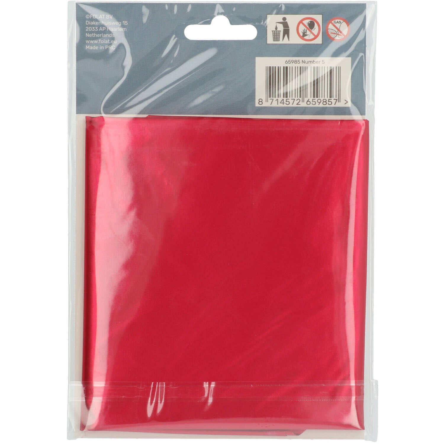 Cijfer Ballon 5 - Rood - 86 cm