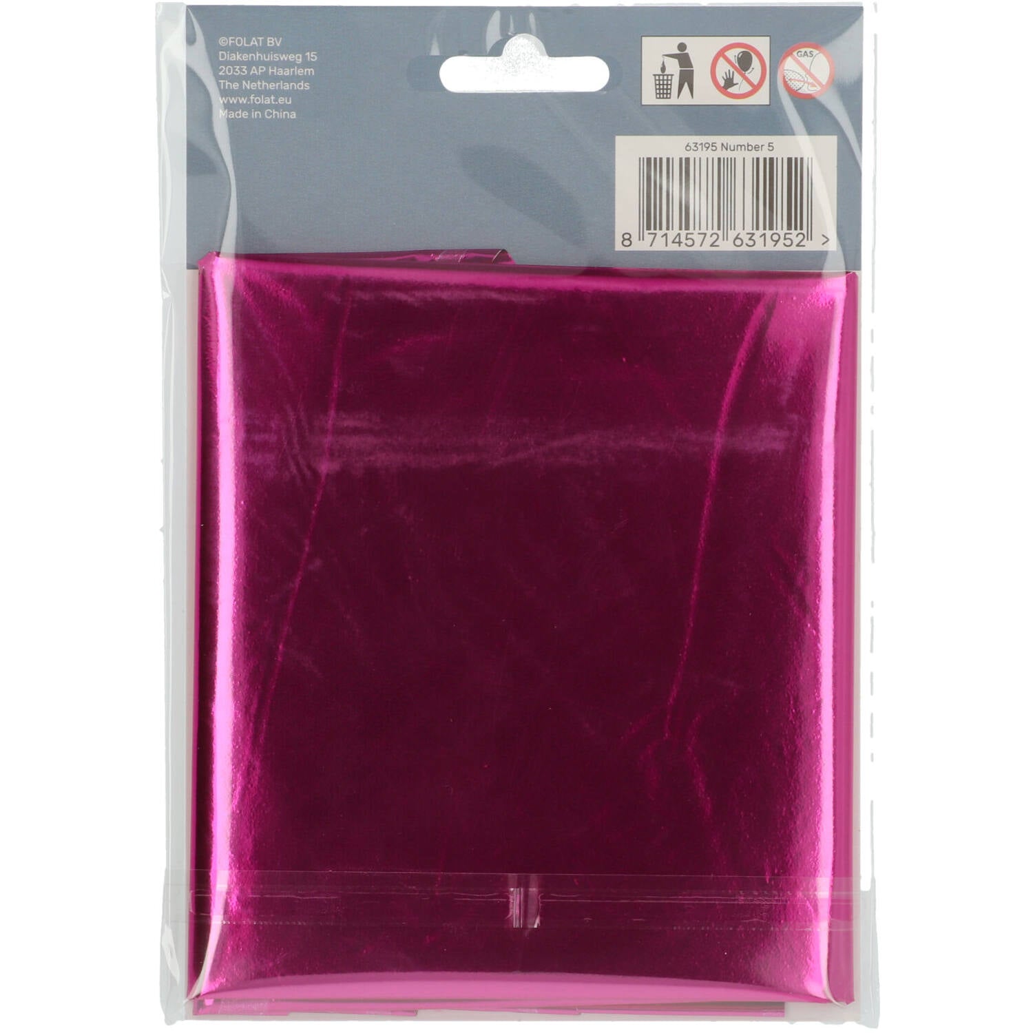 Cijfer Ballon 5 - Roze - 86 cm