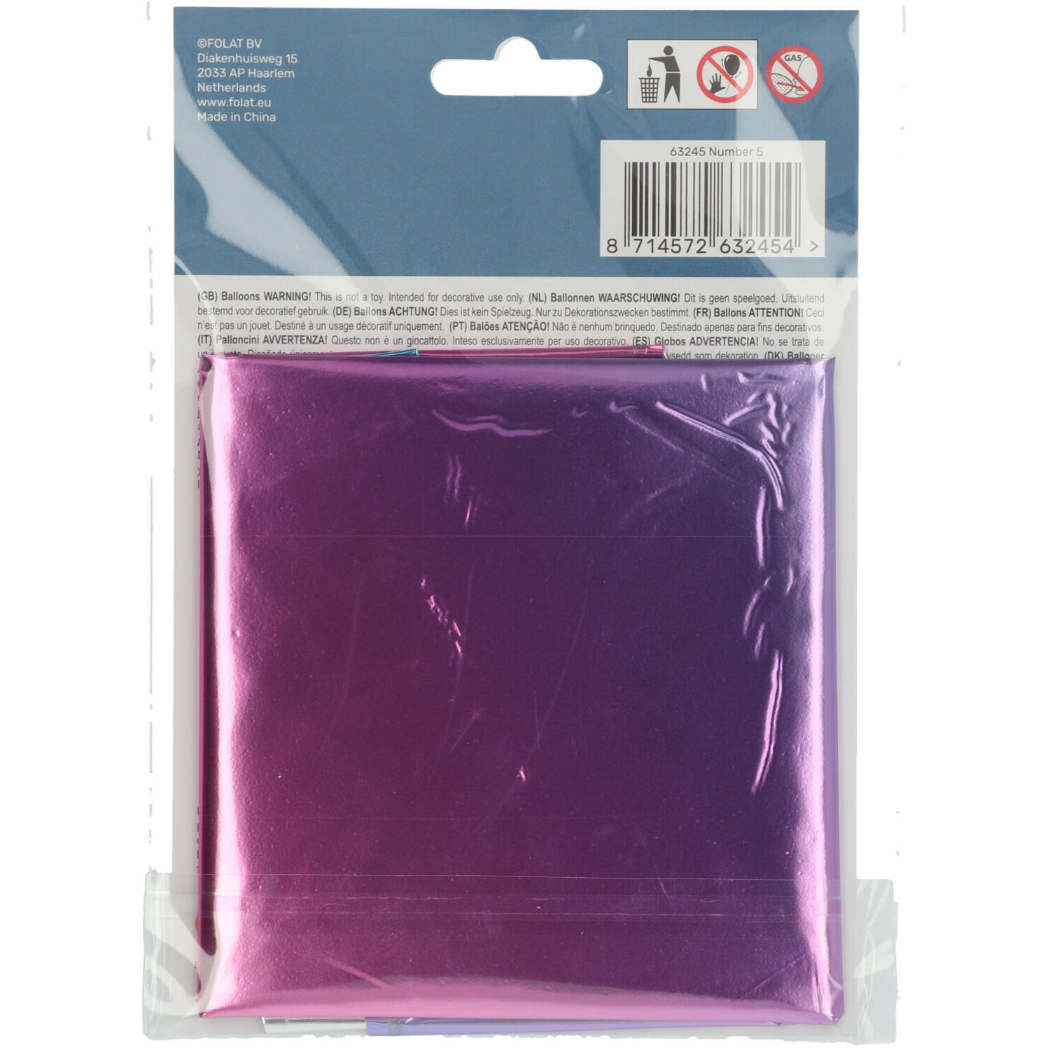 Cijfer Ballon 5 - Yummy Gummy - 86 cm