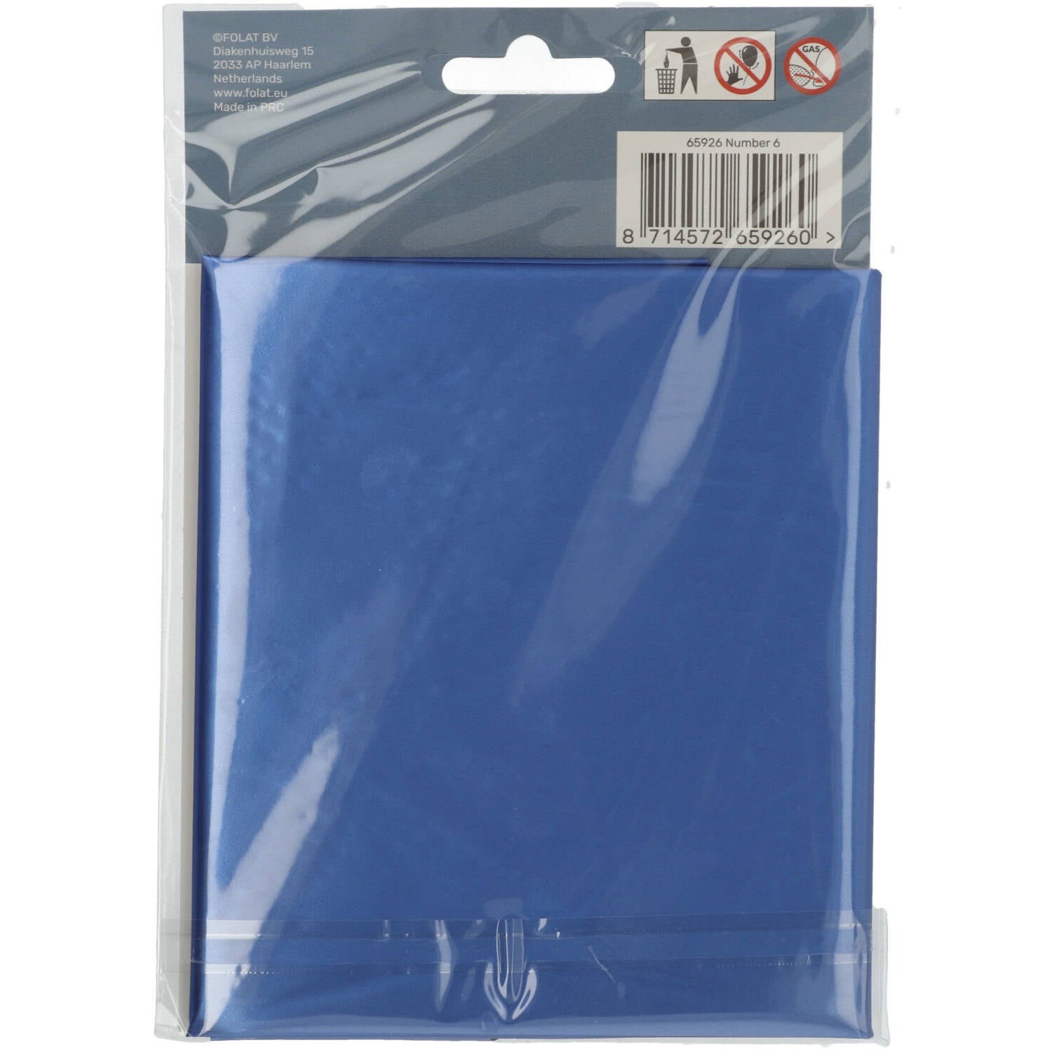 Cijfer Ballon 6 - Mat Blauw - 86 cm