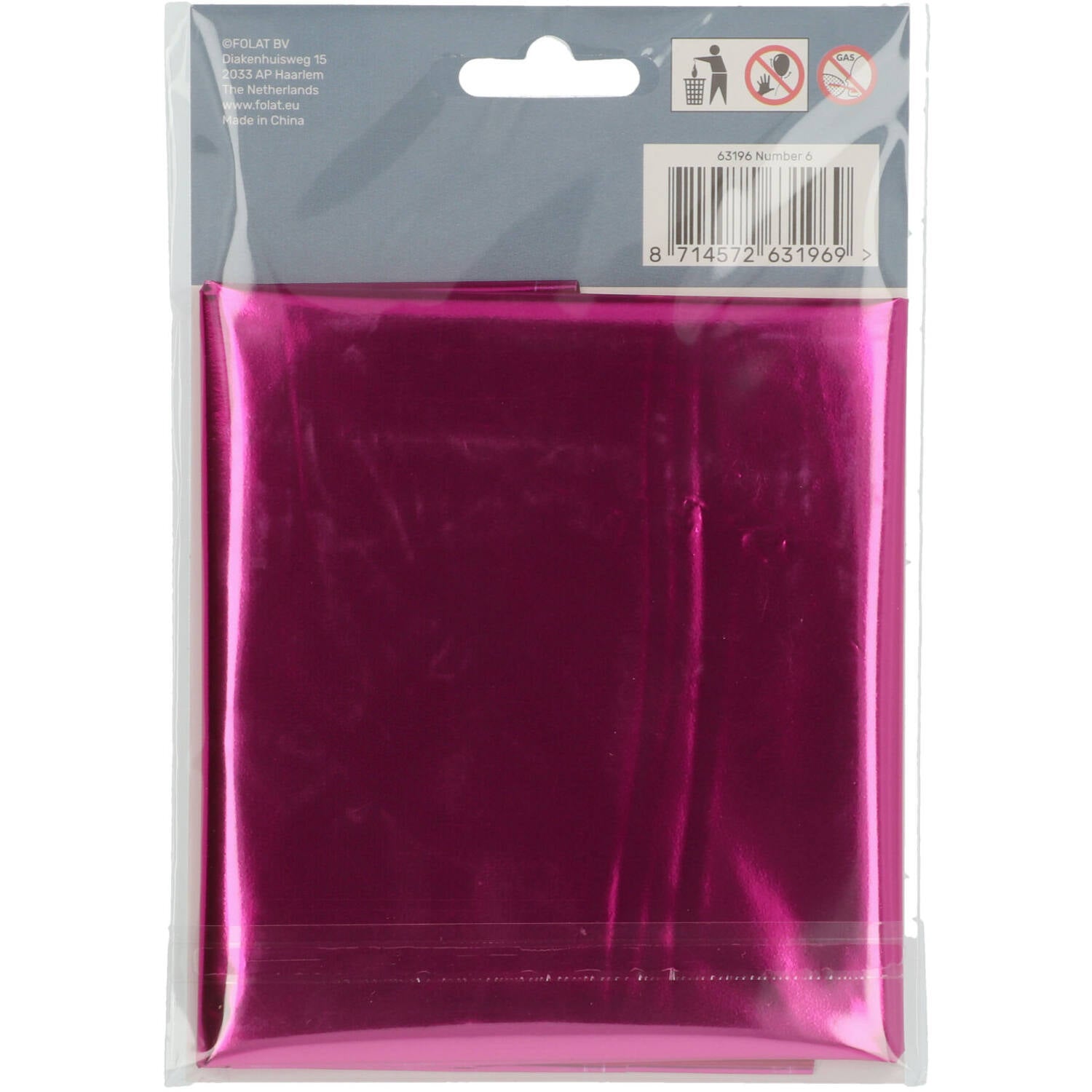 Cijfer Ballon 6 - Roze - 86 cm