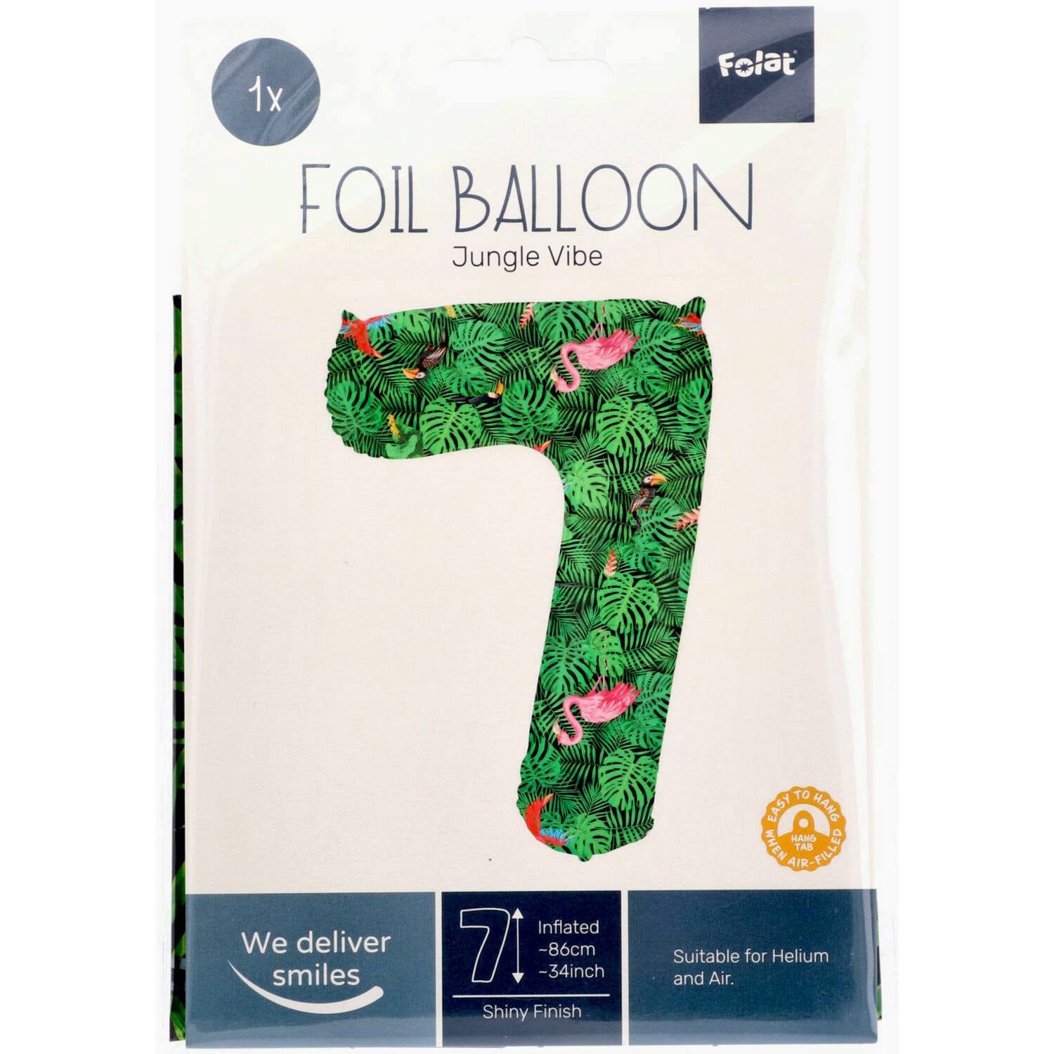 Cijfer Ballon 7 - Jungle - 86 cm