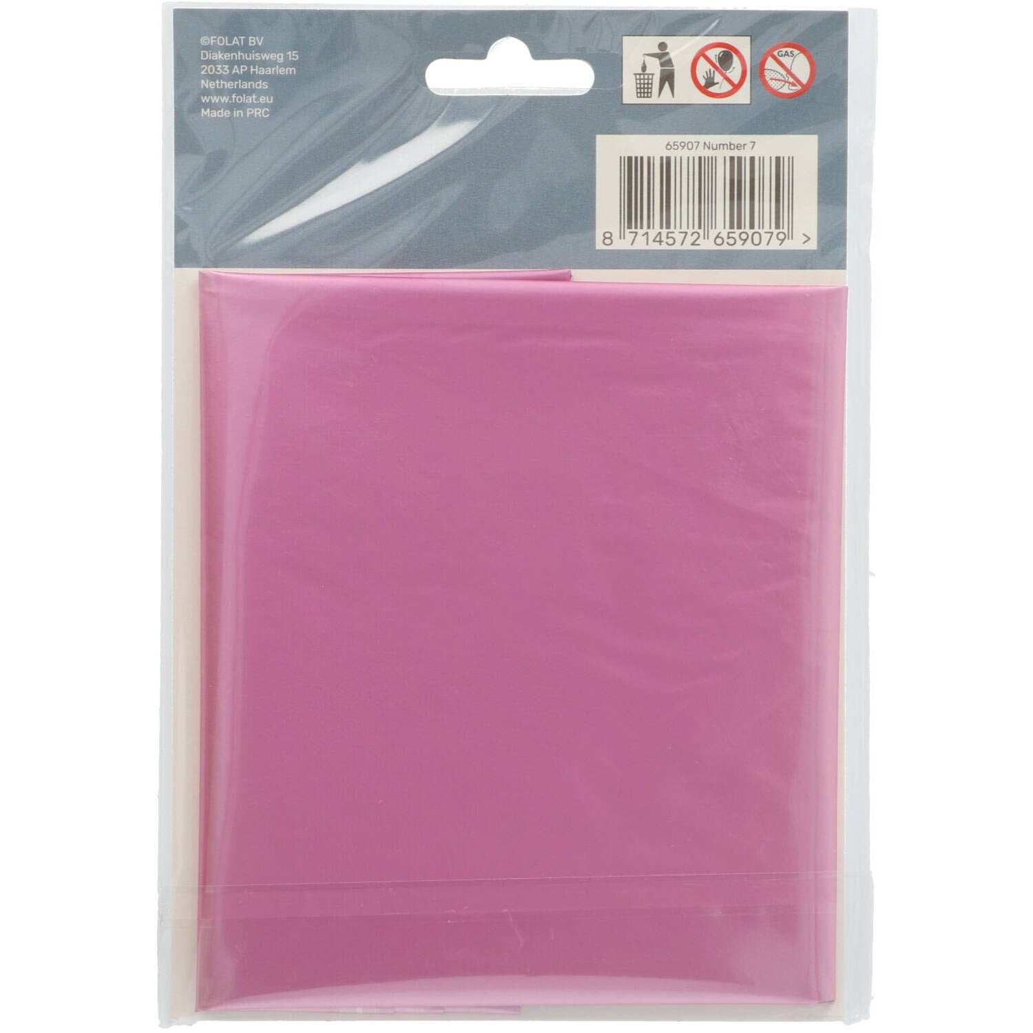 Cijfer Ballon 7 - Mat Roze - 86 cm