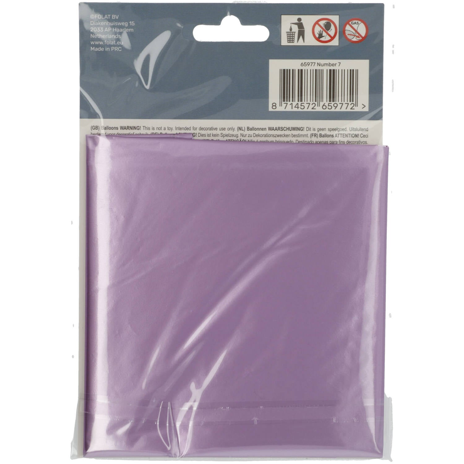 Cijfer Ballon 7 - Paars - 86 cm