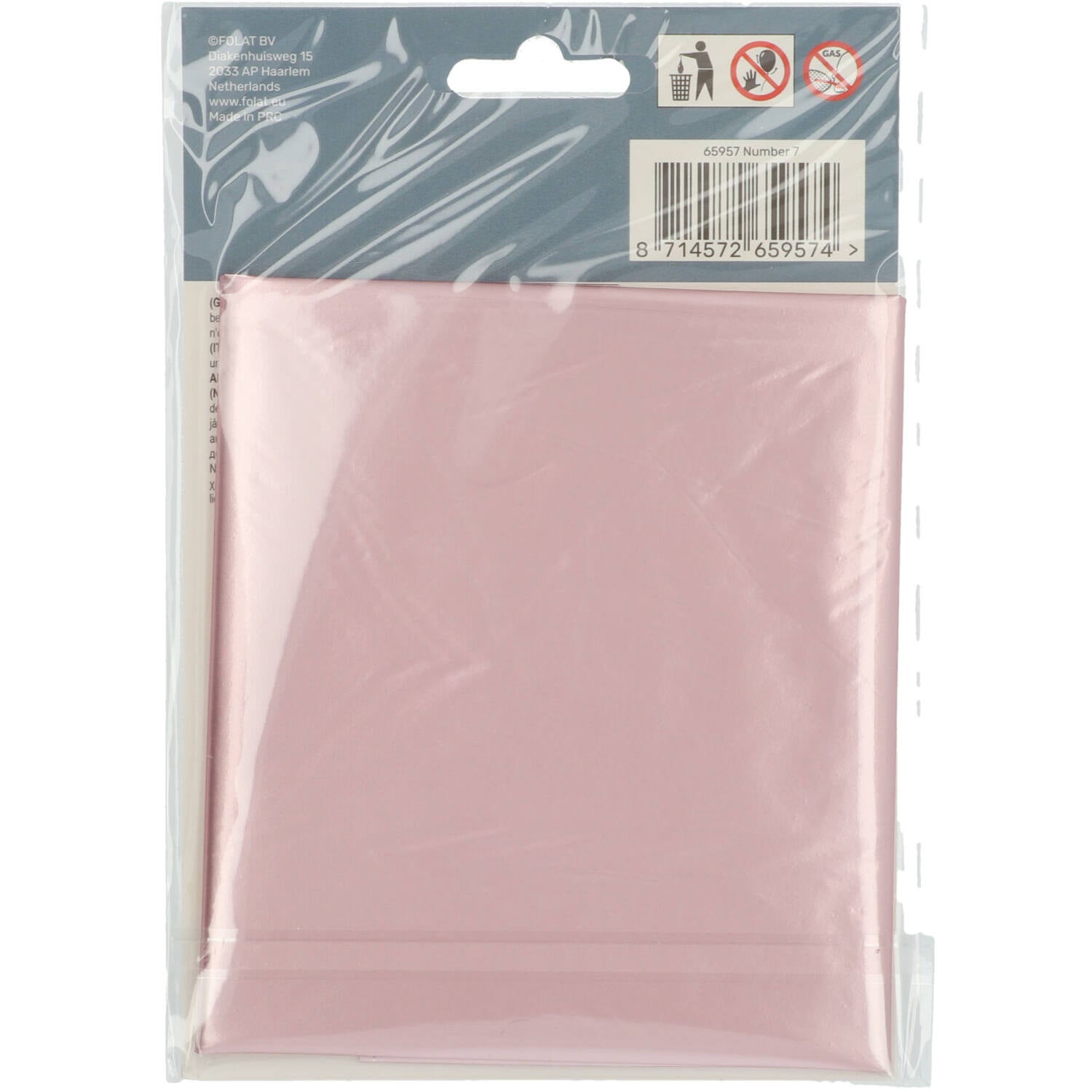 Cijfer Ballon 7 - Pastel Roze - 86 cm