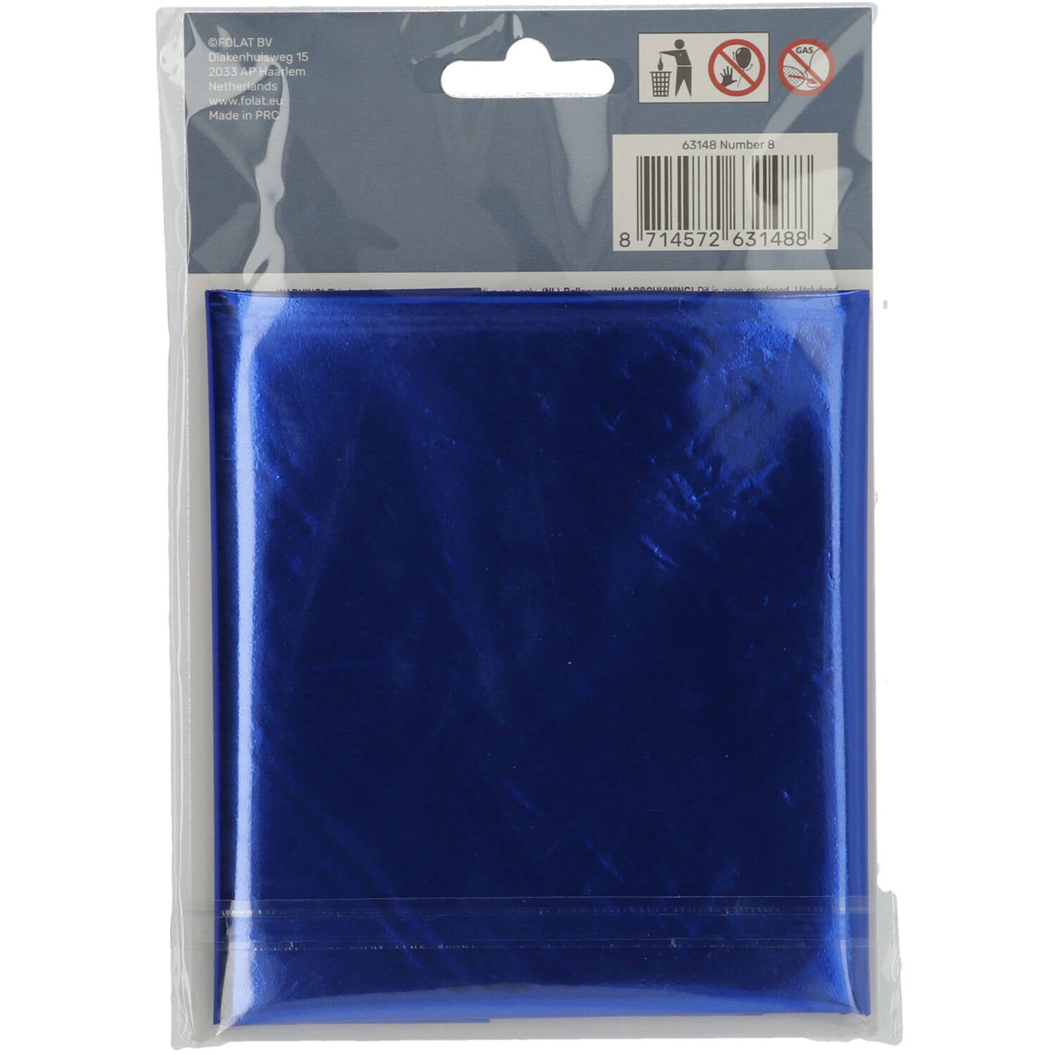 Cijfer Ballon 8 - Blauw - 86 cm