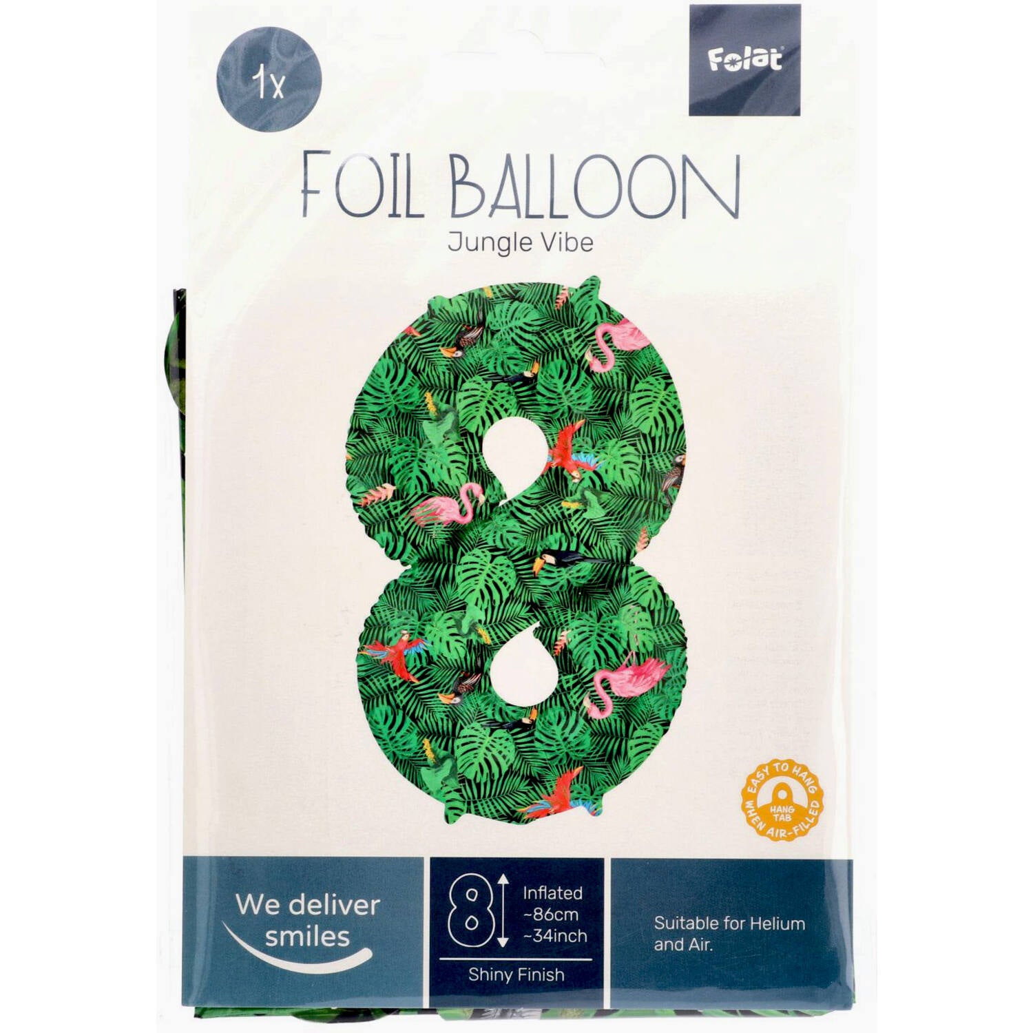 Cijfer Ballon 8 - Jungle - 86 cm