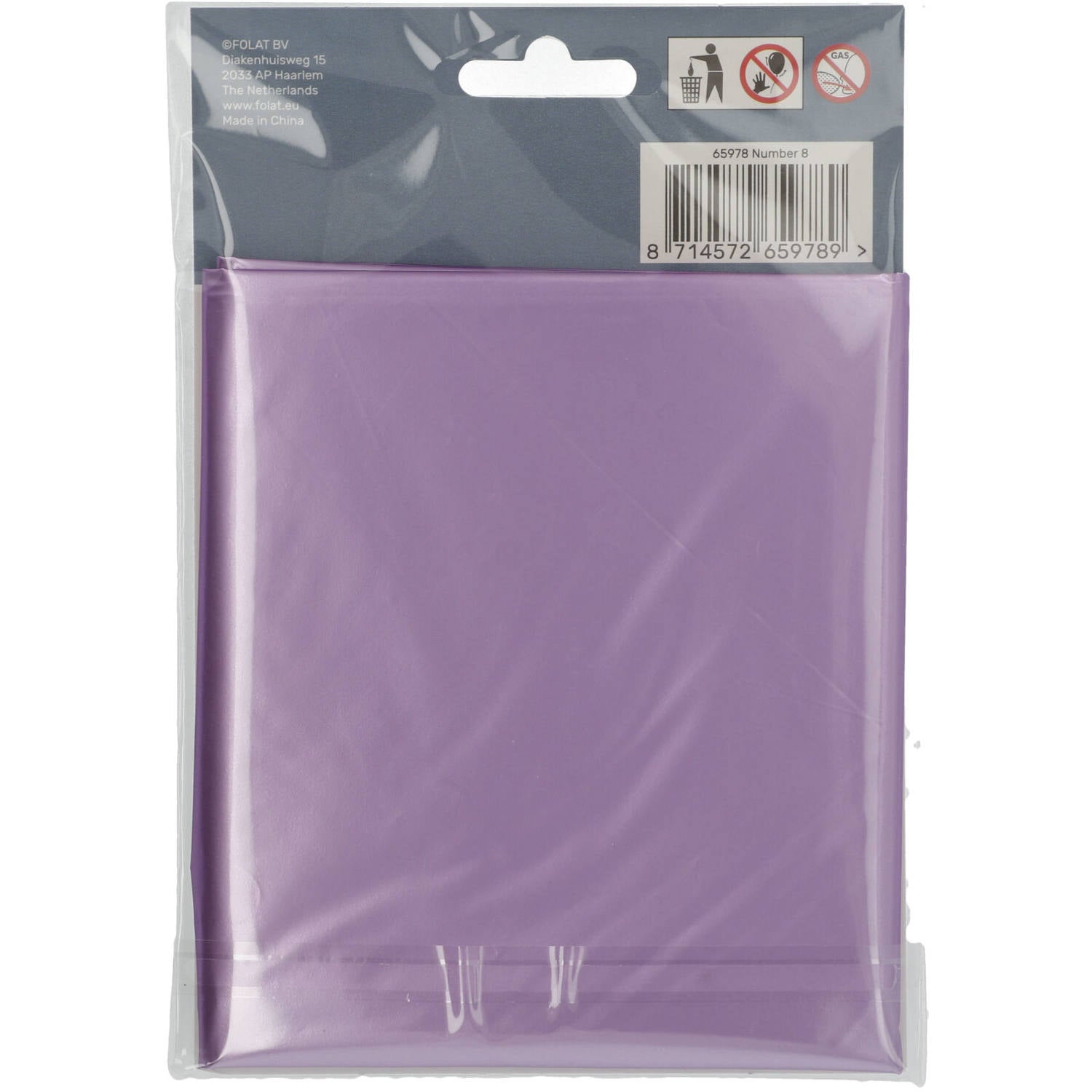 Cijfer Ballon 8 - Paars - 86 cm