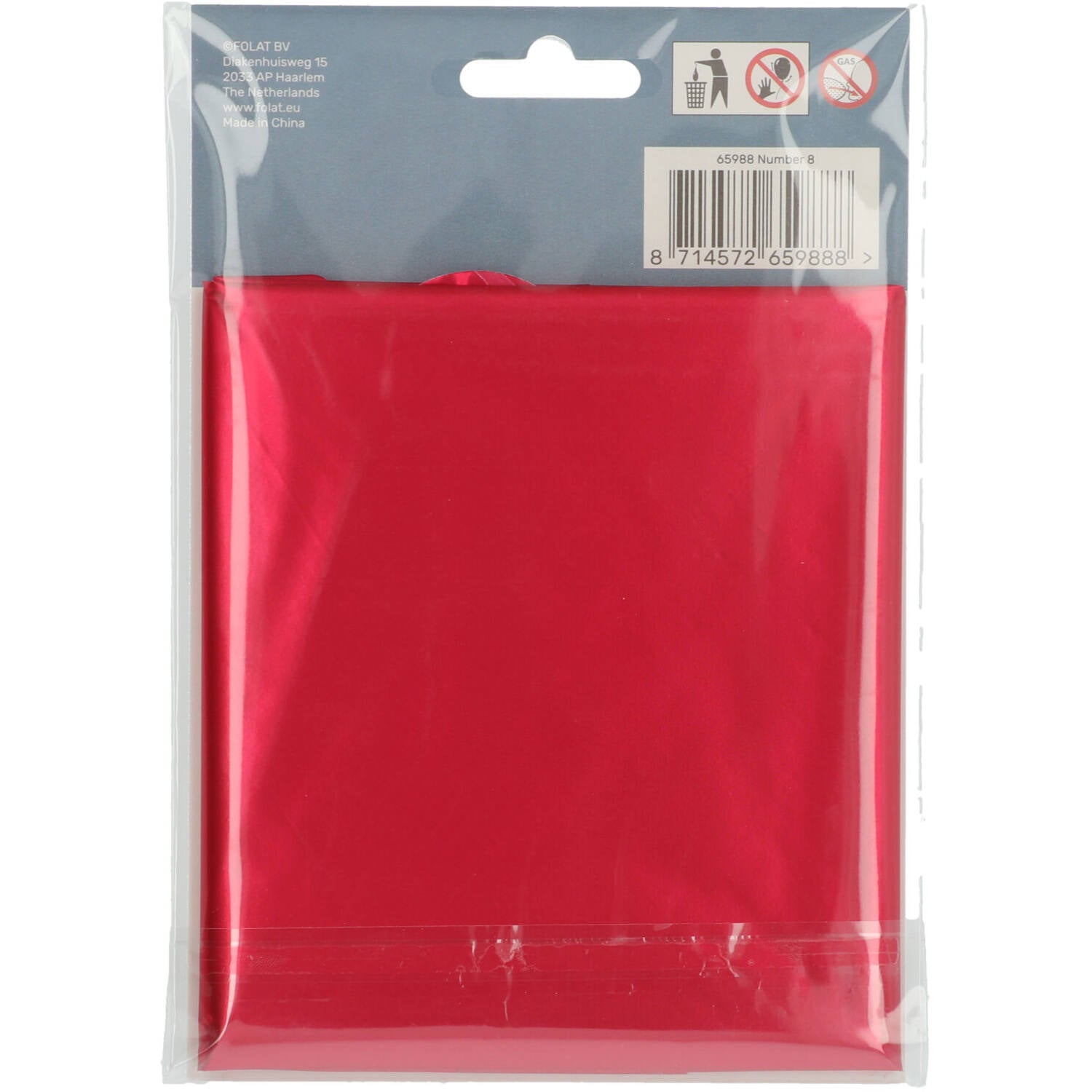 Cijfer Ballon 8 - Rood - 86 cm