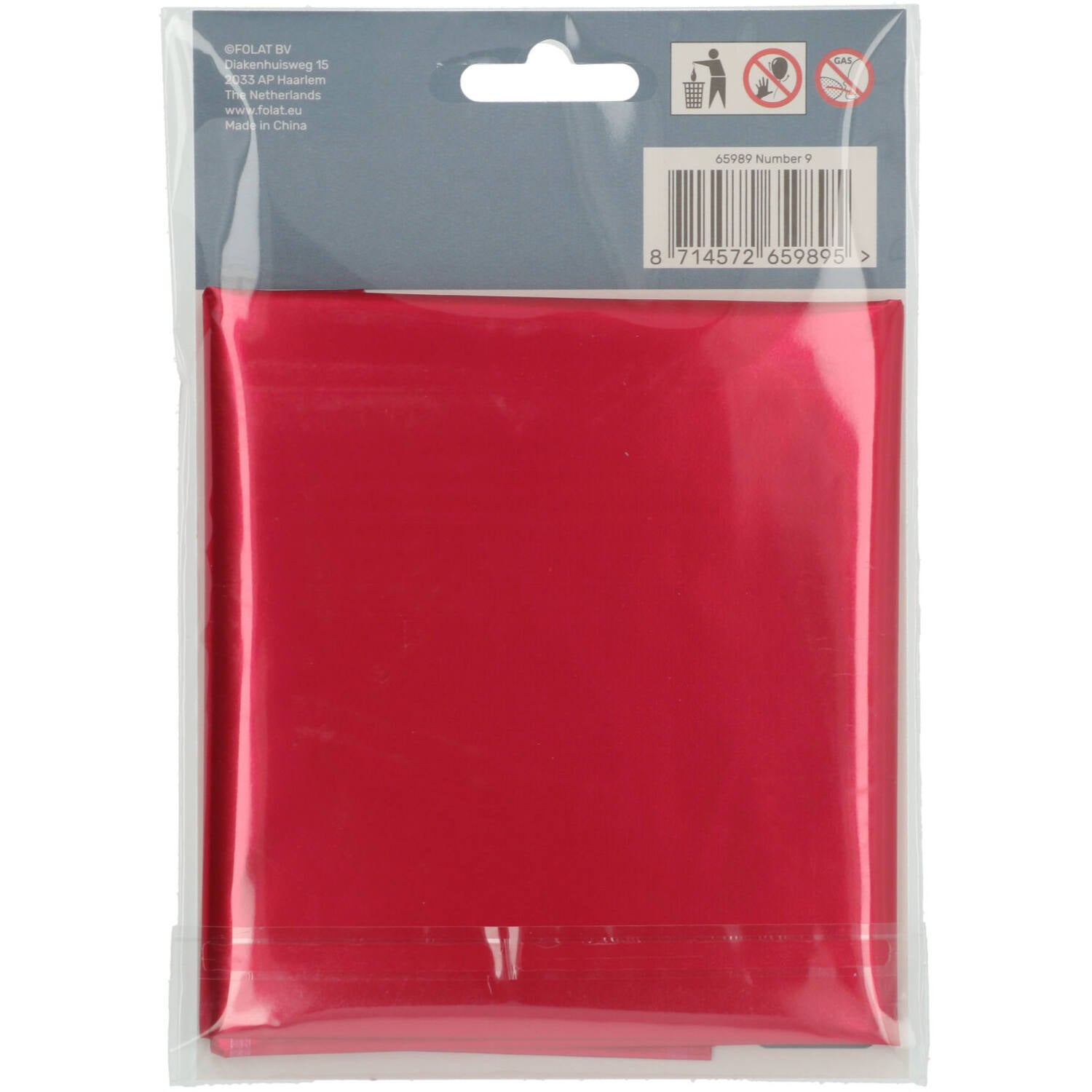 Cijfer Ballon 9 - Rood - 86 cm