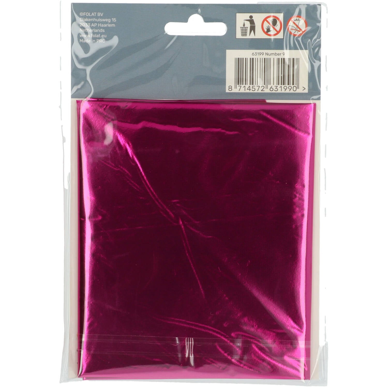 Cijfer Ballon 9 - Roze - 86 cm