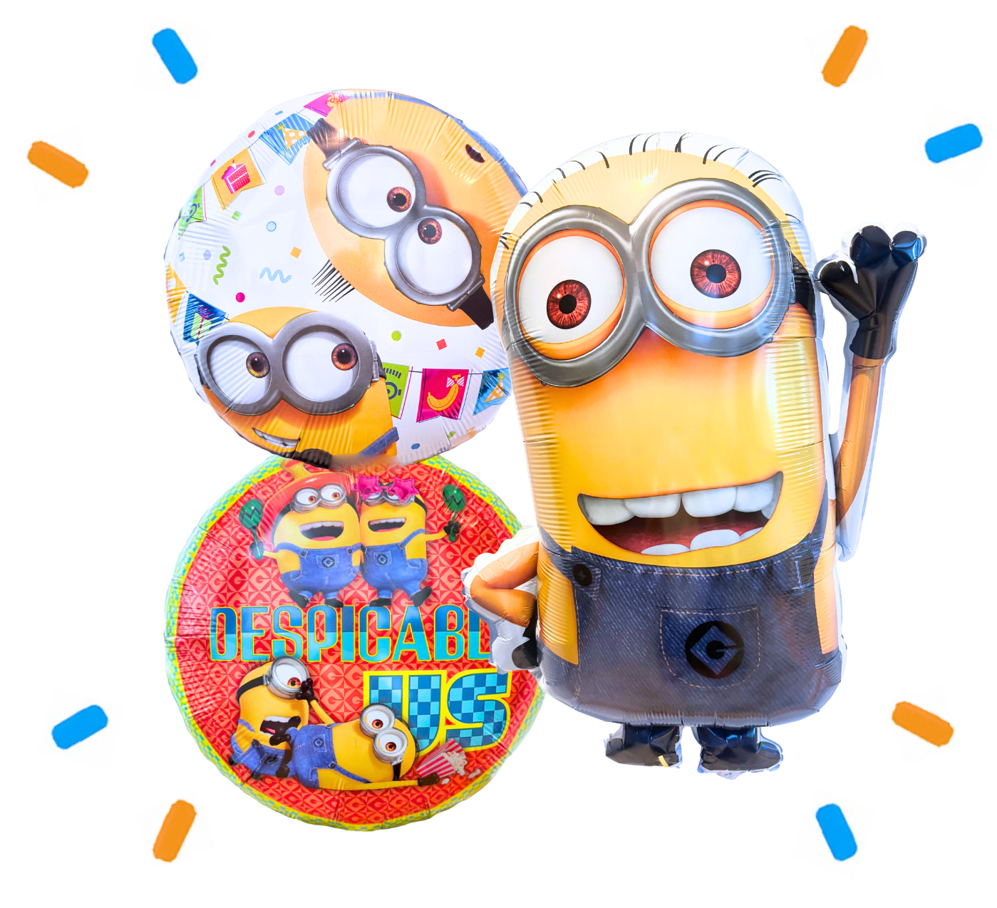 Minion Trosje Geel/Wit/Rood - Gevuld Met Helium - 63 cm