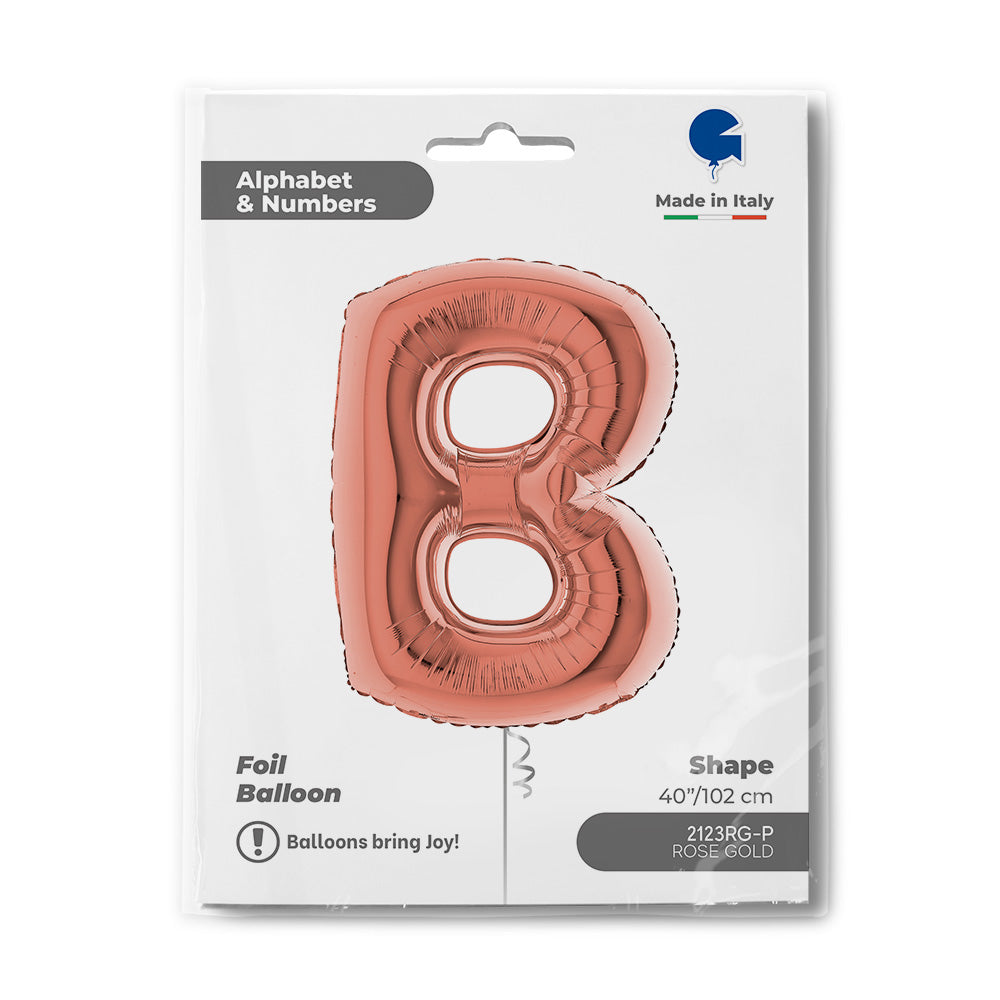 Letter Ballon B Rose Goud - 102 cm
