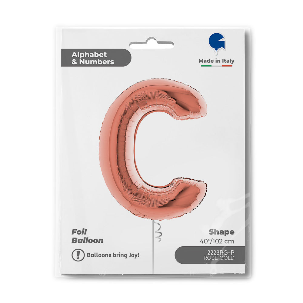 Letter Ballon C Rose Goud - 102 cm