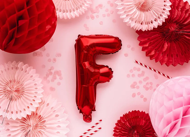 Letter Ballon F Rood - 35 cm