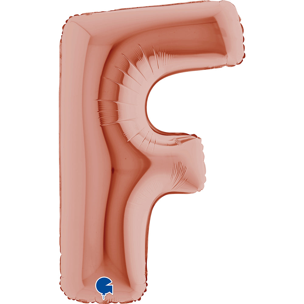 Letter Ballon F Rose Goud - 102 cm