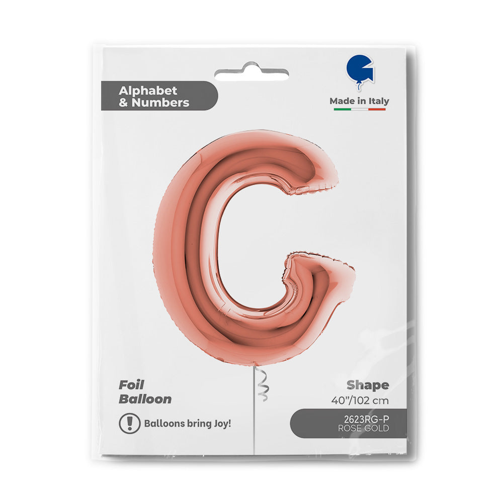 Letter Ballon G Rose Goud - 102 cm