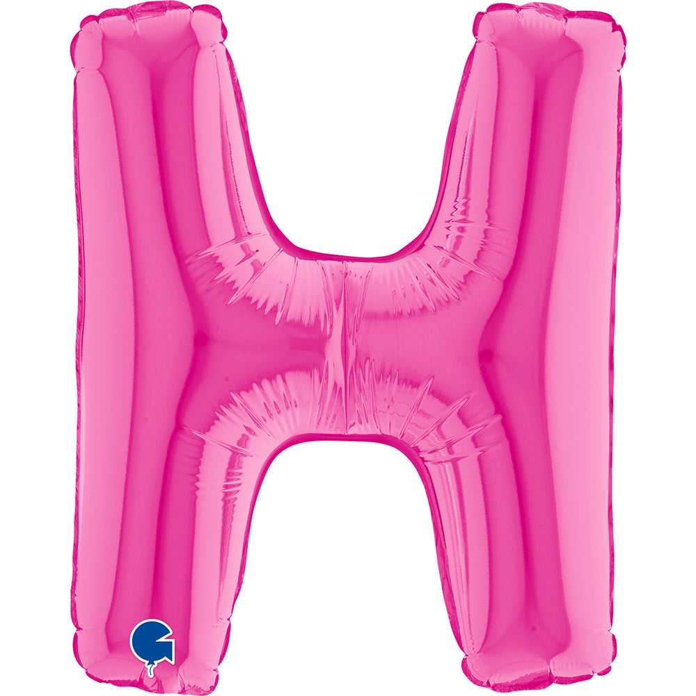 Letter Ballon H Roze - 35 cm
