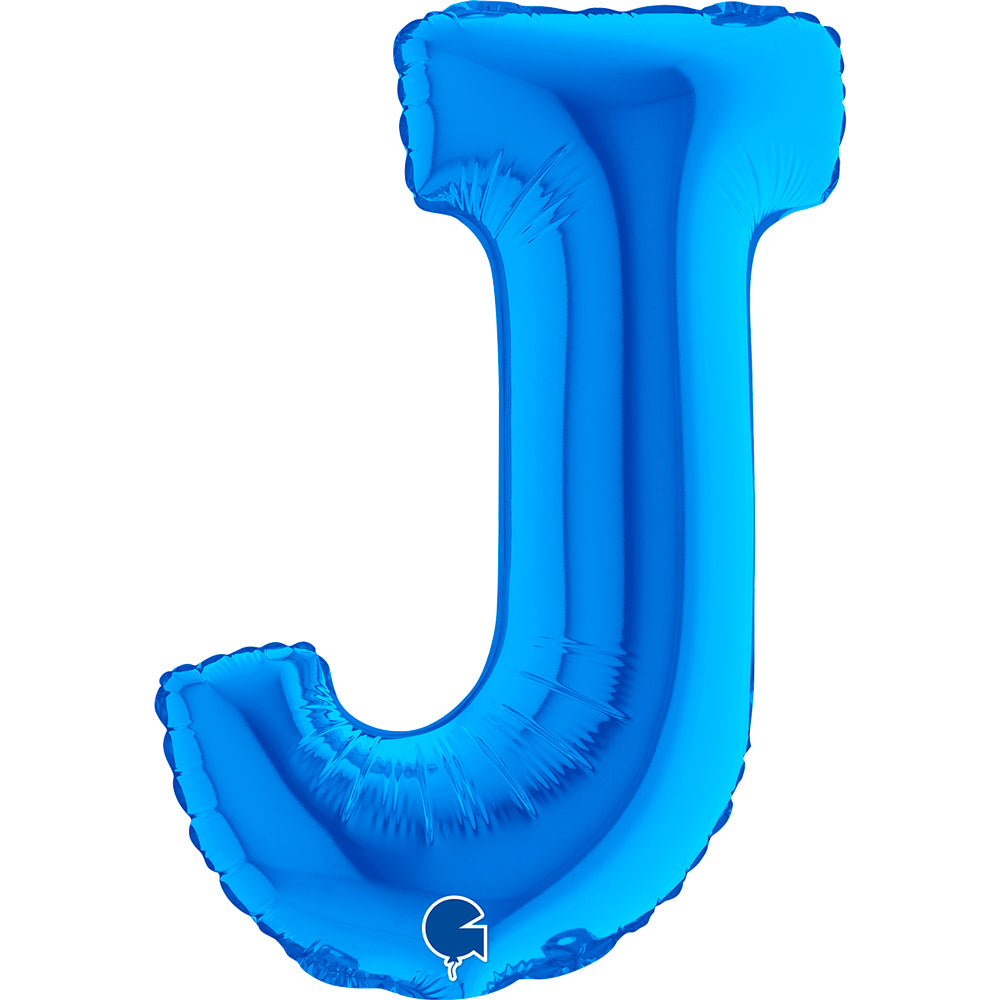 Letter Ballon J Blauw - 35 cm