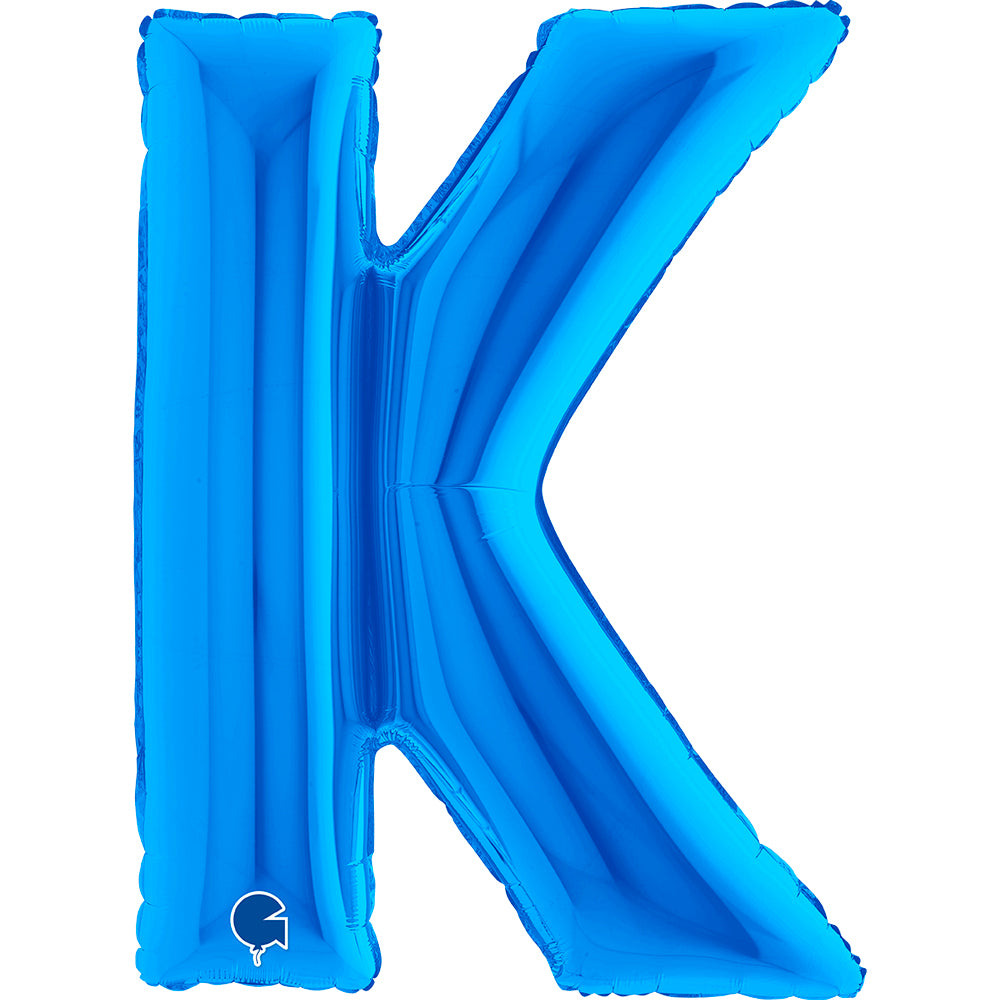 Letter Ballon K Blauw - 102 cm