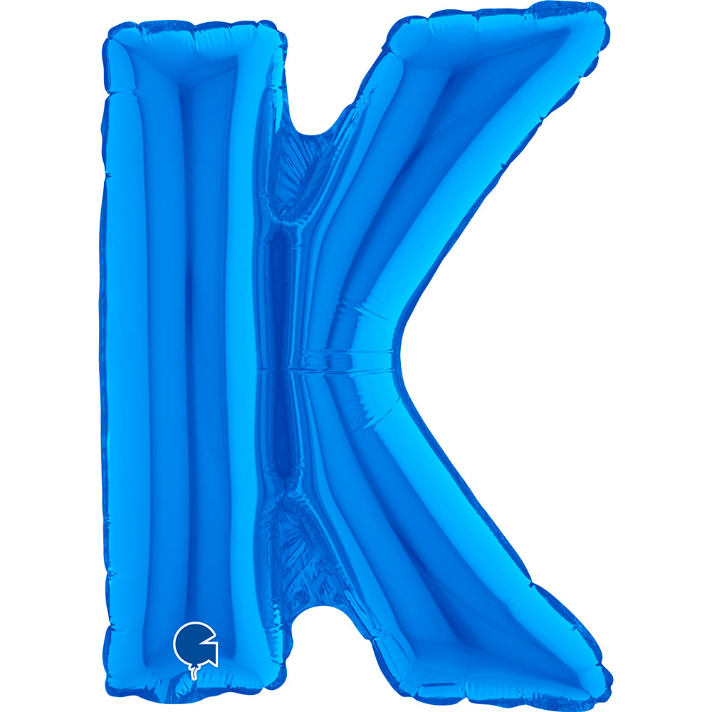 Letter Ballon K Blauw - 35 cm