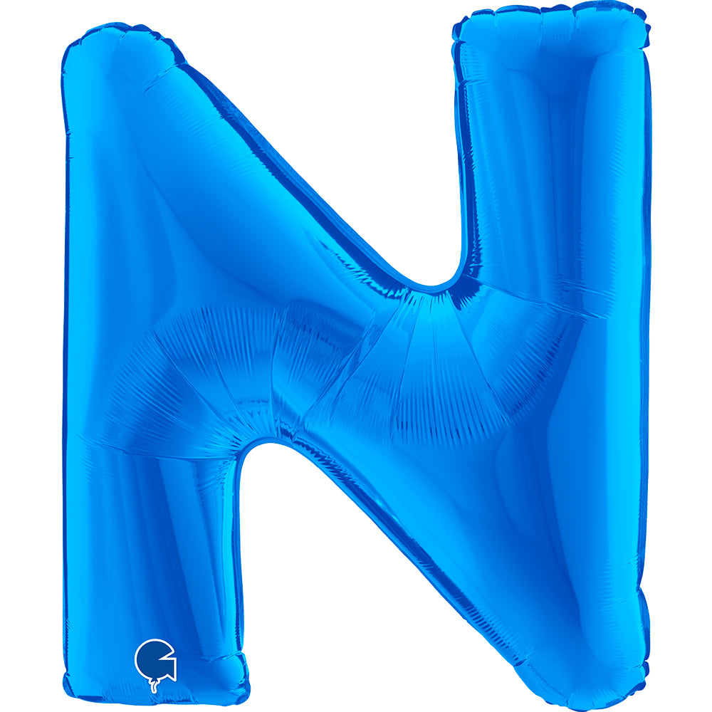Letter Ballon N Blauw - 102 cm
