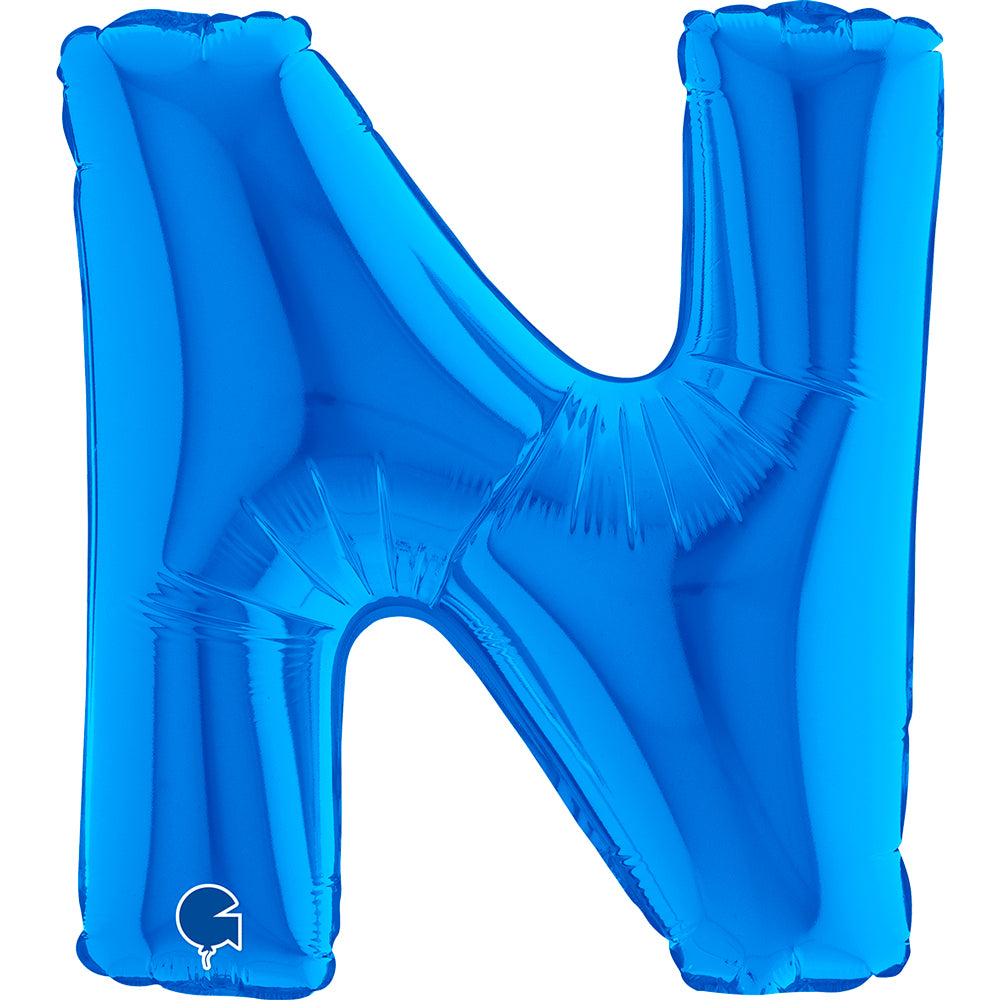 Letter Ballon N Blauw - 35 cm