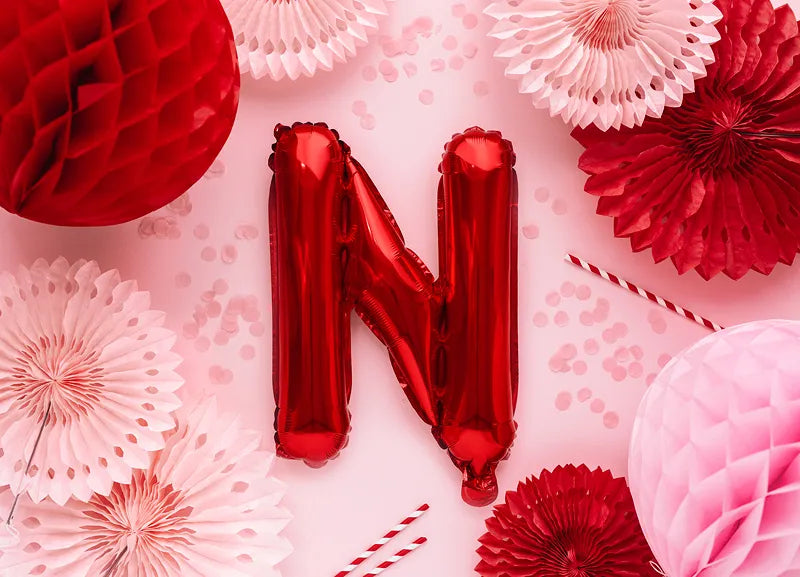 Letter Ballon N Rood - 35 cm