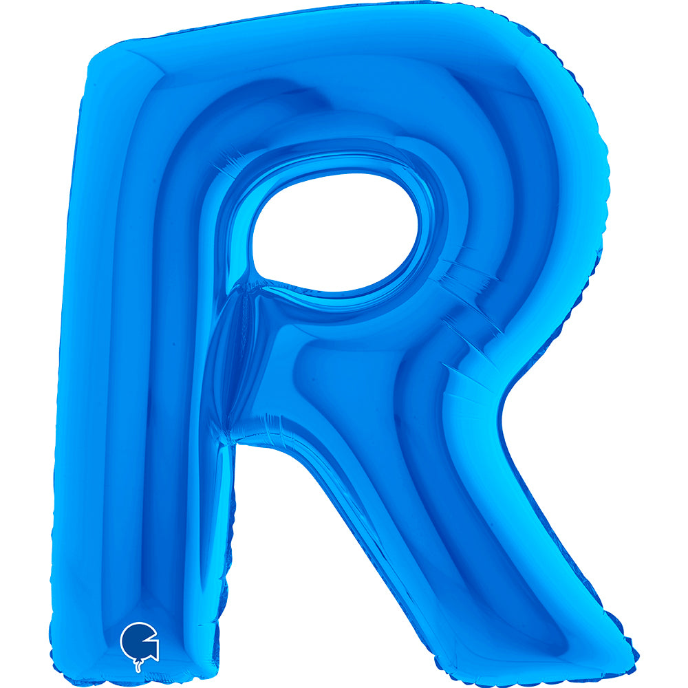 Letter Ballon R Blauw - 102 cm