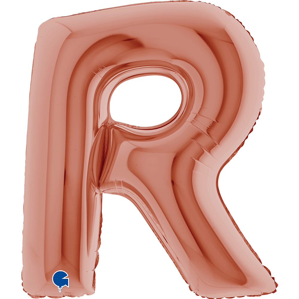 Letter Ballon R Rose Goud - 102 cm