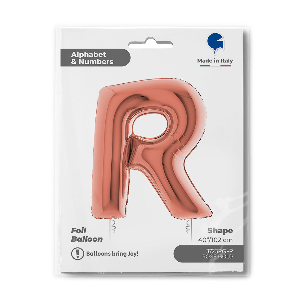 Letter Ballon R Rose Goud - 102 cm