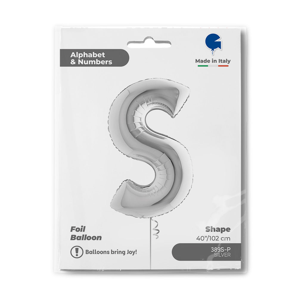 Letter Ballon S Zilver 102 cm