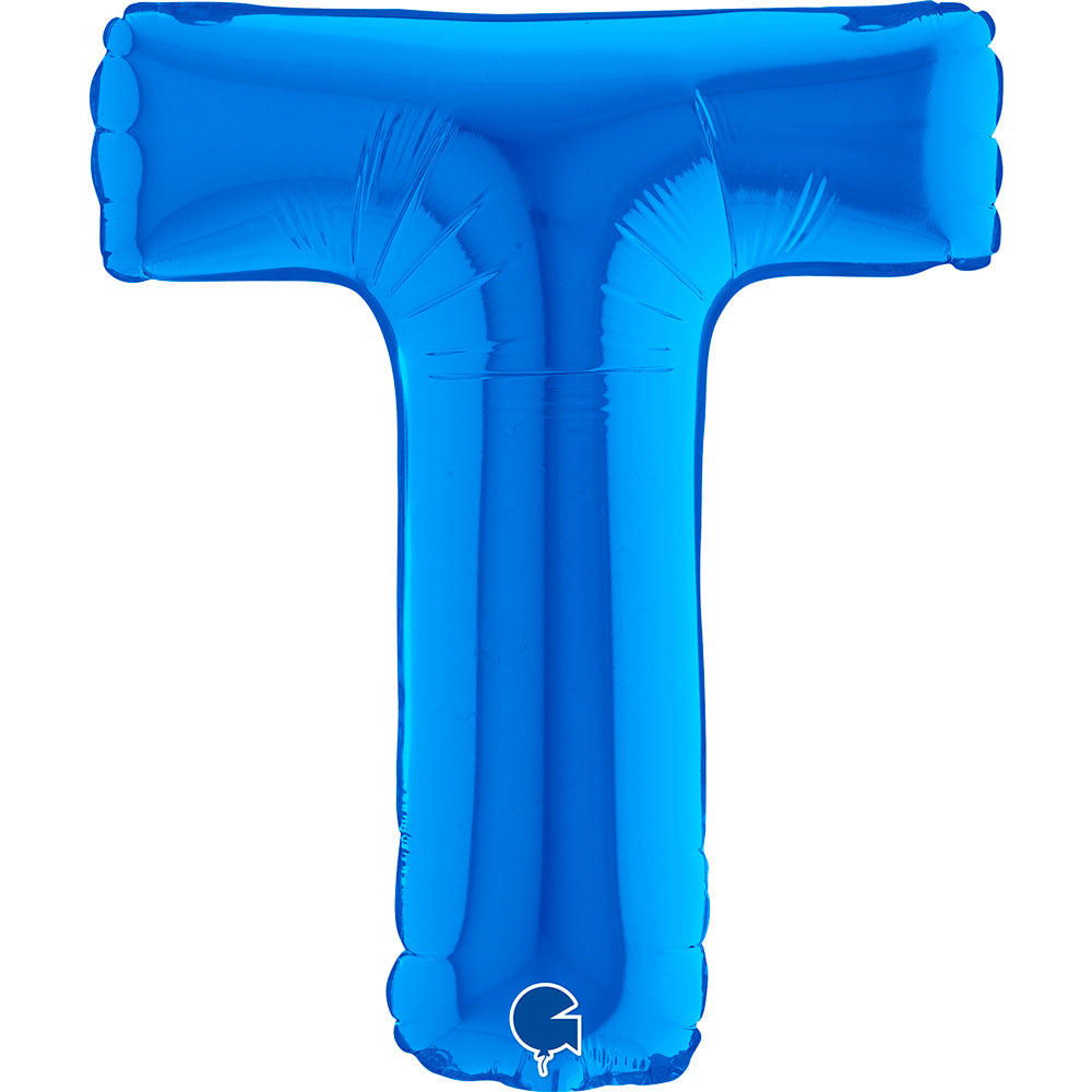 Letter Ballon T Blauw - 35 cm