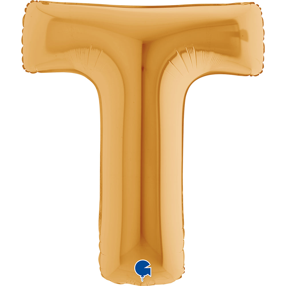 Letter Ballon T Goud 102 cm