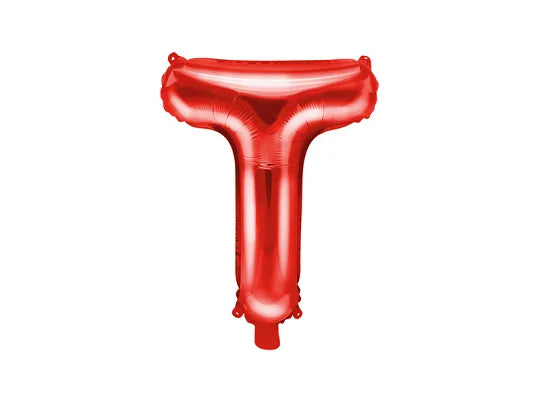 Letter Ballon T Rood - 35 cm