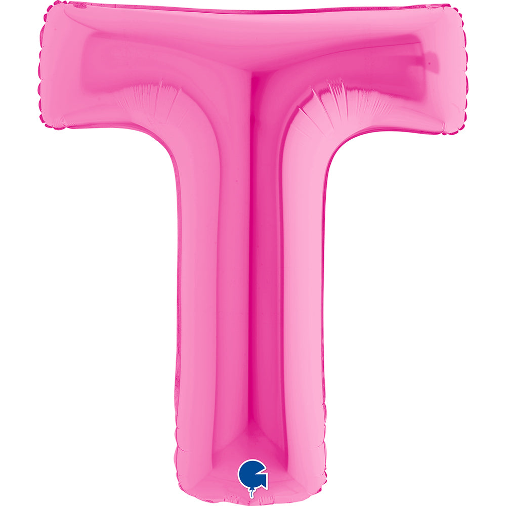 Letter Ballon T Roze - 102 cm