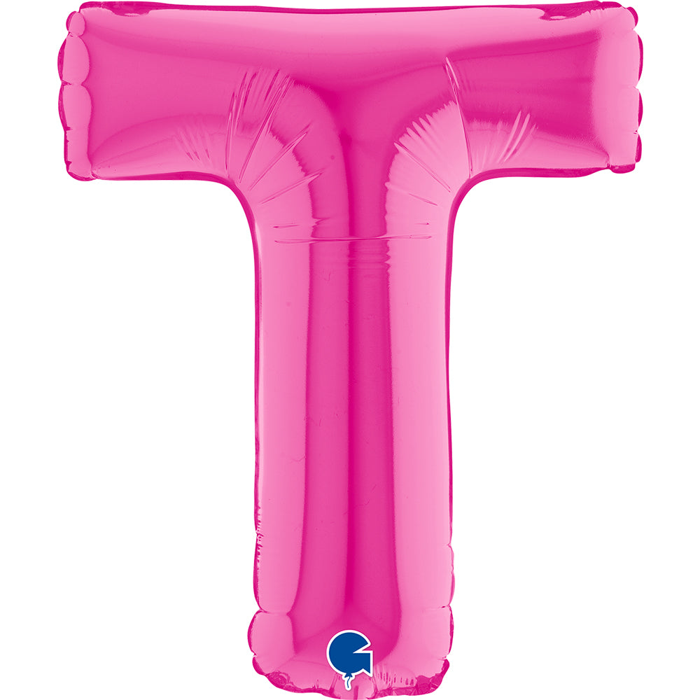Letter Ballon T Roze - 35 cm