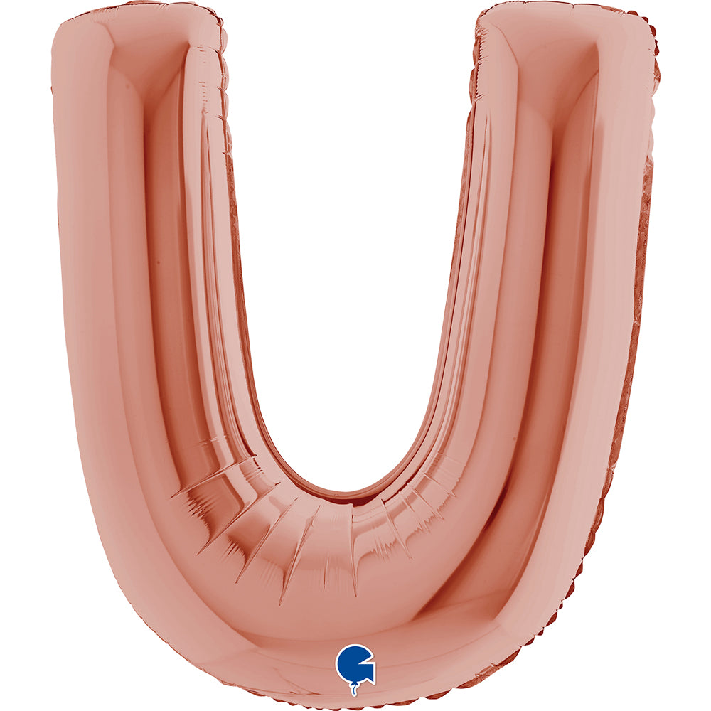 Letter Ballon U Rose Goud - 102 cm