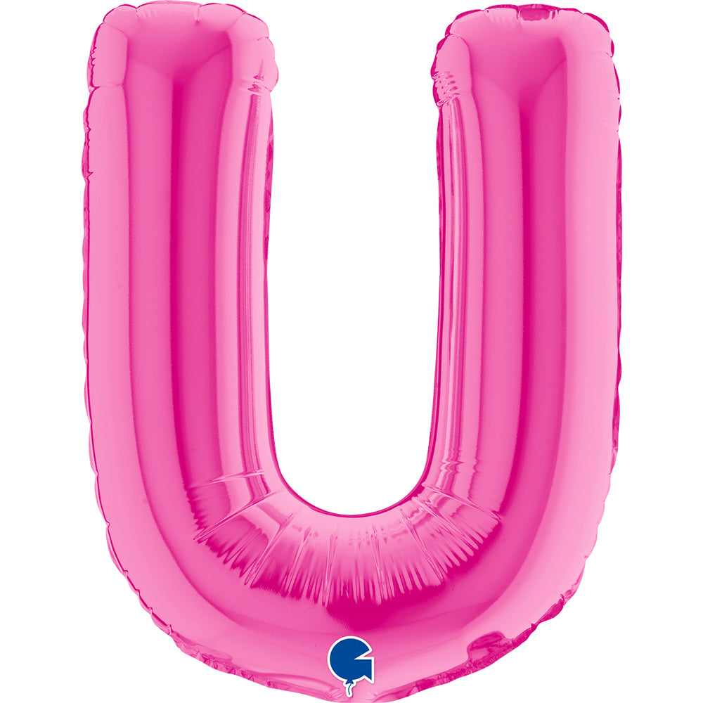 Letter Ballon U Roze - 35 cm