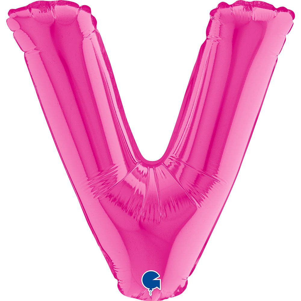 Letter Ballon V Roze - 35 cm