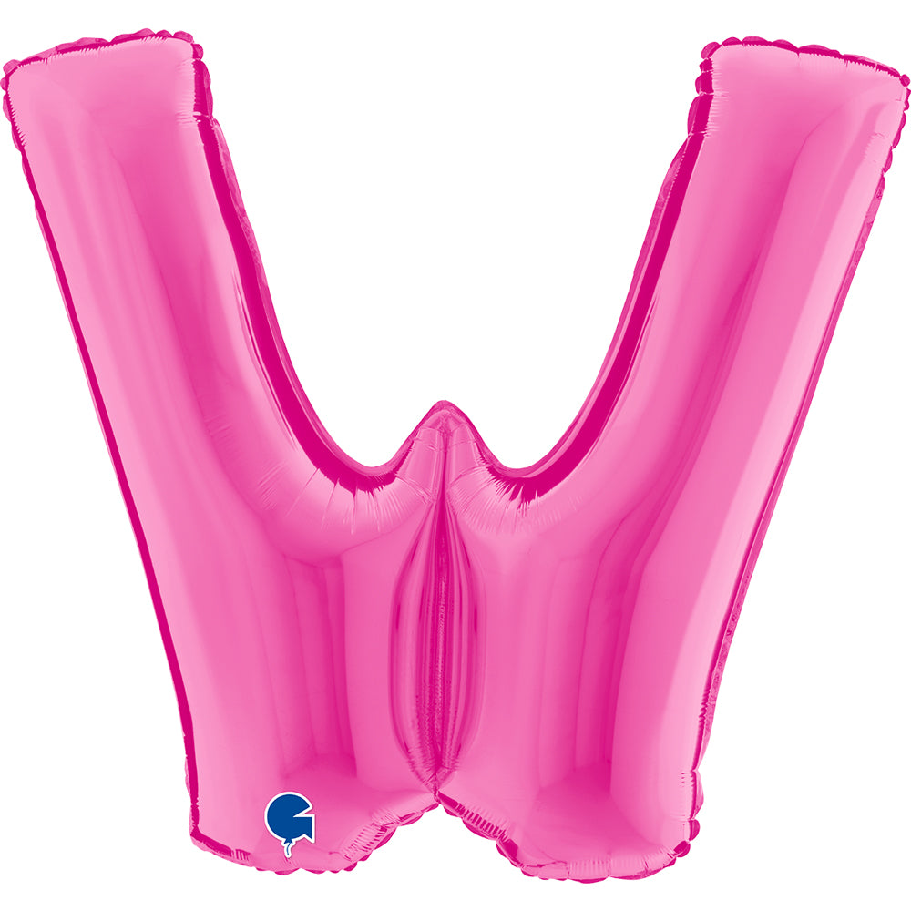 Letter Ballon W Roze - 102 cm