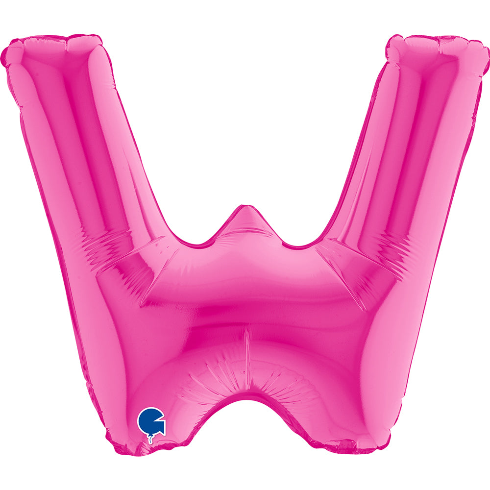 Letter Ballon W Roze - 35 cm