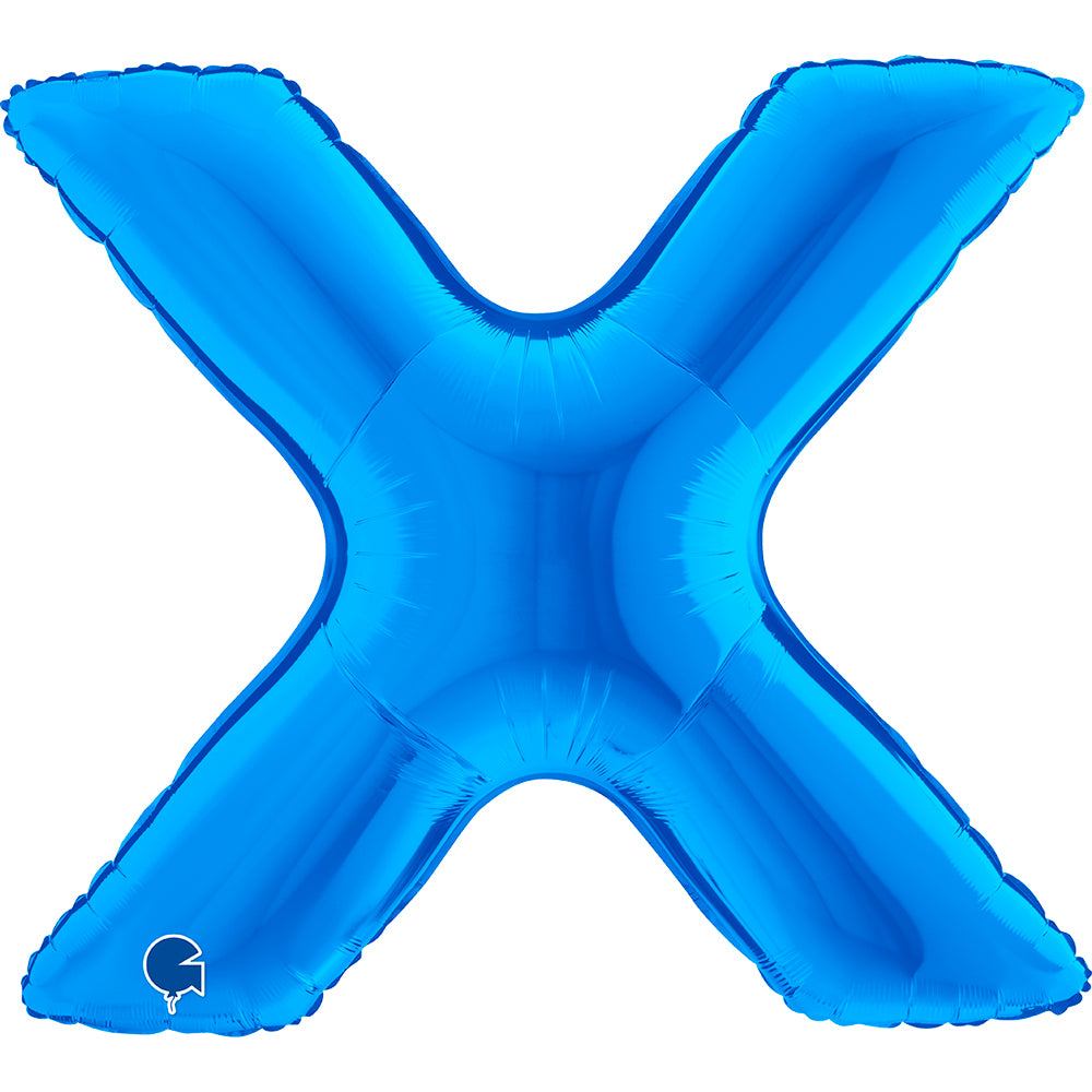 Letter Ballon X Blauw - 102 cm