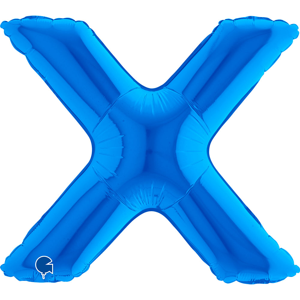 Letter Ballon X Blauw - 35 cm