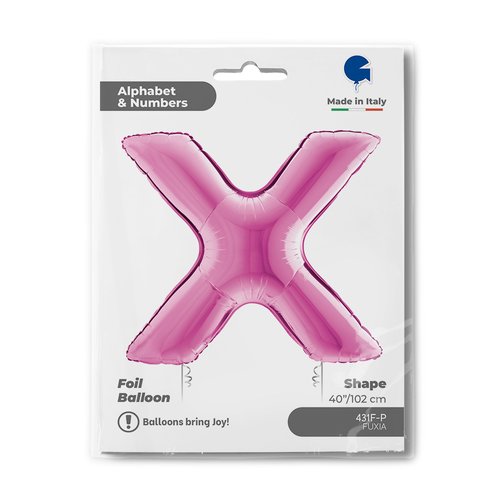 Letter Ballon X Roze - 102 cm