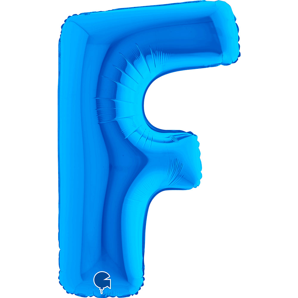 Letter Ballon F Blauw - 102 cm